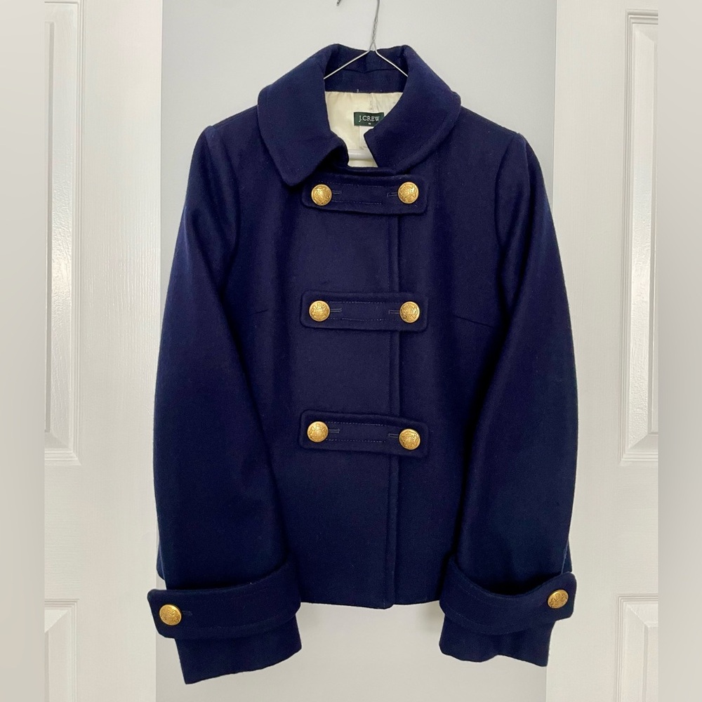 J. Crew Navy Pea Coat with Gold Buttons